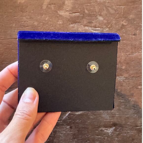 Self-Portrait Gold Crystal Heart Earrings - Picture 8 of 9